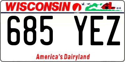 WI license plate 685YEZ