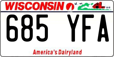 WI license plate 685YFA