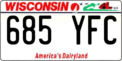 WI license plate 685YFC