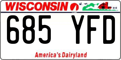 WI license plate 685YFD