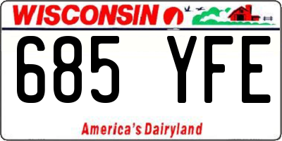 WI license plate 685YFE
