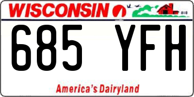 WI license plate 685YFH