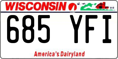 WI license plate 685YFI