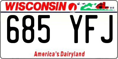 WI license plate 685YFJ