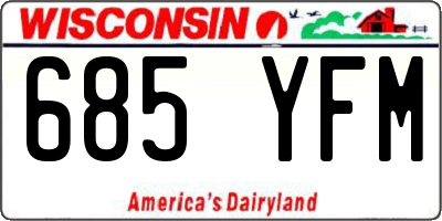 WI license plate 685YFM