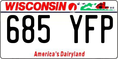 WI license plate 685YFP