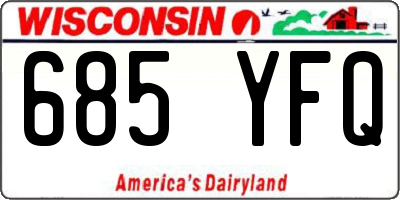 WI license plate 685YFQ