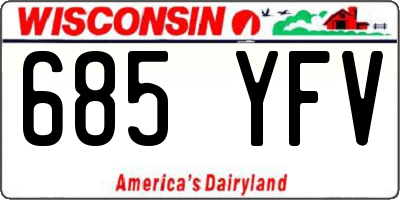WI license plate 685YFV