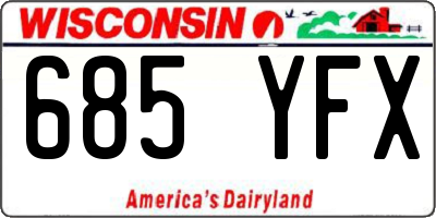 WI license plate 685YFX