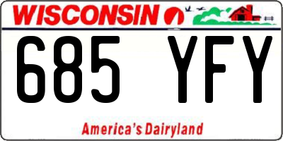 WI license plate 685YFY