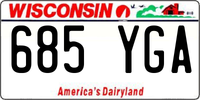 WI license plate 685YGA