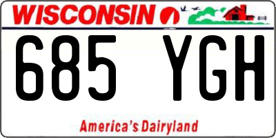 WI license plate 685YGH