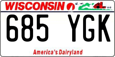 WI license plate 685YGK