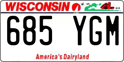 WI license plate 685YGM