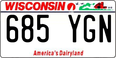 WI license plate 685YGN