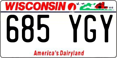 WI license plate 685YGY