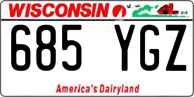 WI license plate 685YGZ