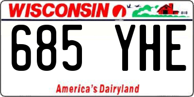 WI license plate 685YHE