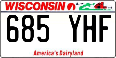 WI license plate 685YHF