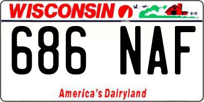 WI license plate 686NAF