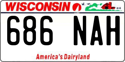 WI license plate 686NAH