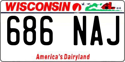 WI license plate 686NAJ