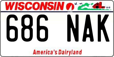 WI license plate 686NAK