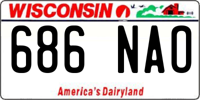 WI license plate 686NAO