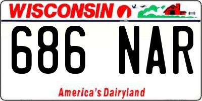 WI license plate 686NAR