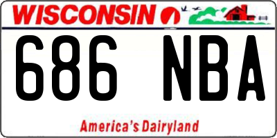WI license plate 686NBA