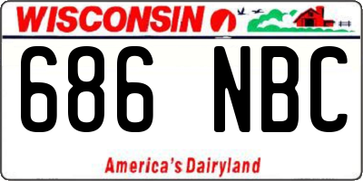 WI license plate 686NBC