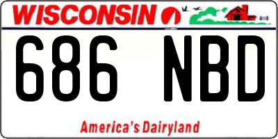 WI license plate 686NBD