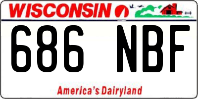 WI license plate 686NBF
