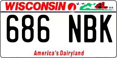 WI license plate 686NBK