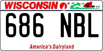 WI license plate 686NBL