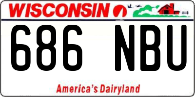 WI license plate 686NBU