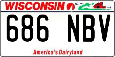 WI license plate 686NBV