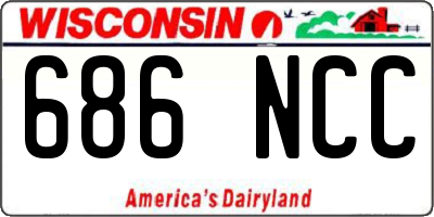 WI license plate 686NCC