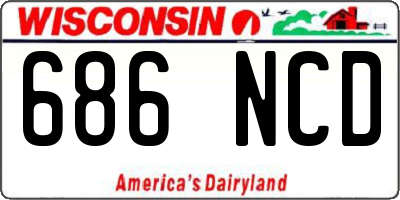 WI license plate 686NCD