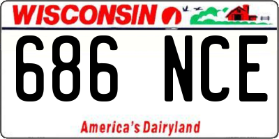 WI license plate 686NCE