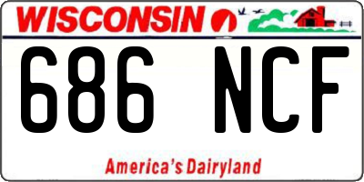 WI license plate 686NCF
