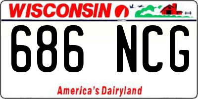 WI license plate 686NCG