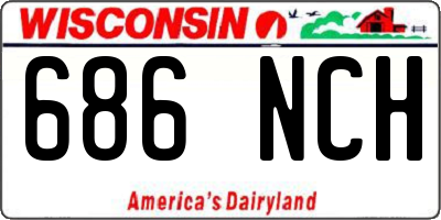 WI license plate 686NCH