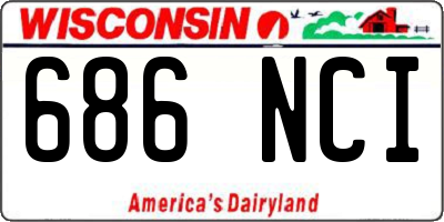 WI license plate 686NCI
