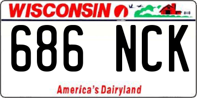 WI license plate 686NCK