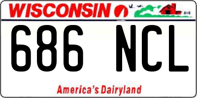 WI license plate 686NCL