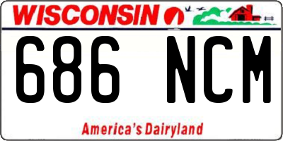 WI license plate 686NCM