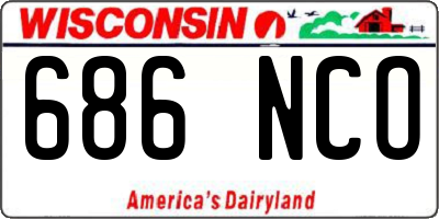 WI license plate 686NCO