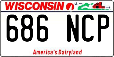 WI license plate 686NCP