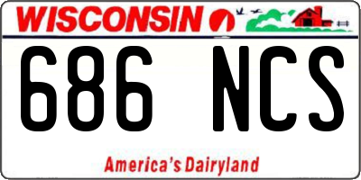 WI license plate 686NCS